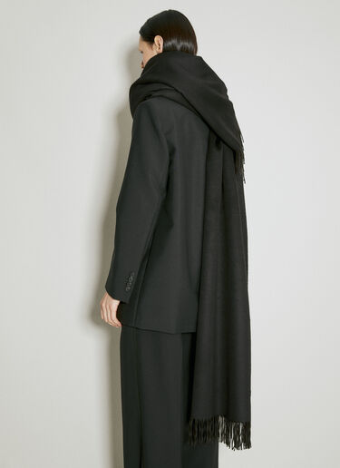 Extra Large Scarf With Logo Plaque Saint Laurent Extra Large Scarf With Logo Plaque Black sla0254062