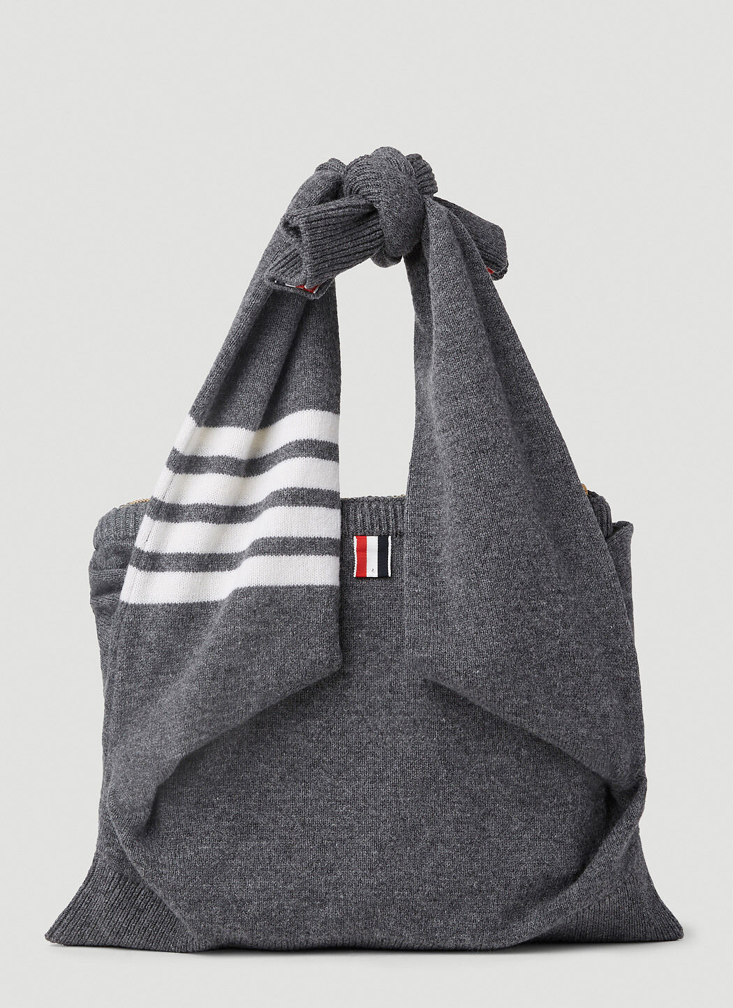 Thom Browne Sweater Shoulder Bag in Grey | LN-CC Thom Browne Sweater Shoulder Bag in Grey | LN-CC