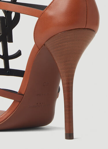 Cassandra Heeled Sandals Saint Laurent Cassandra Heeled Sandals Brown sla0251168