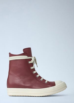 Rick Owens 高帮皮革运动鞋  红色 ric0261017