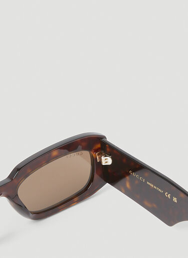 Gucci 矩形太阳镜 棕色 gus0154008