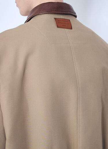 Twill Jacket With Leather Collar Acne Studios Twill Jacket With Leather Collar Beige acn0159002