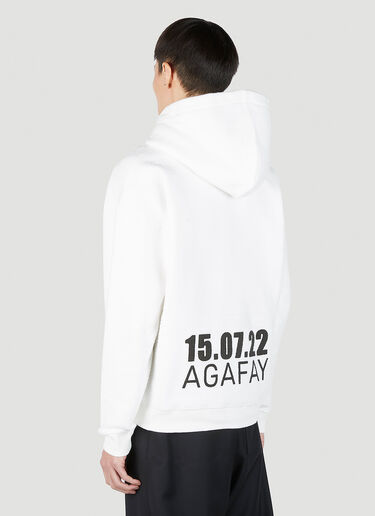 Saint Laurent Logo Print Hooded Sweatshirt White sla0151029