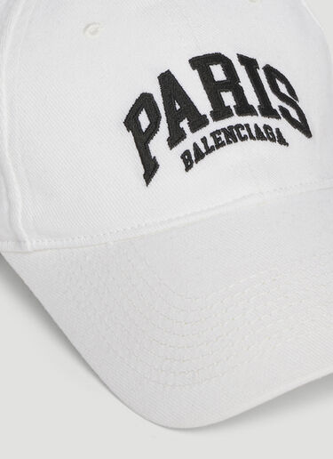 Balenciaga Paris 刺绣棒球帽 白 bal0148028