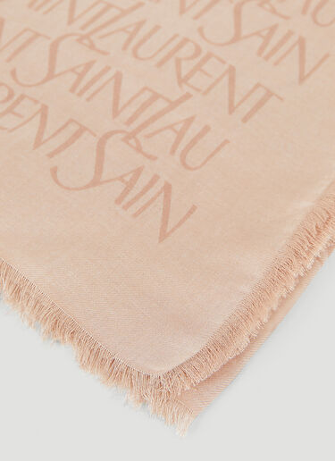 Saint Laurent Grand Carre Logo Scarf Beige sla0252090