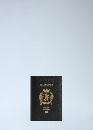 Balenciaga Logo Debossed Passport Holder Black bal0156018