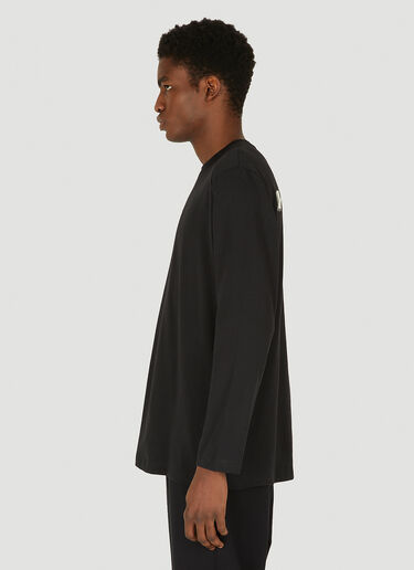 Y-3 Long Sleeve Logo T-Shirt Black yyy0349009