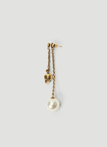 Alexander McQueen Faux-Pearl Skull Earrings Gold amq0243090