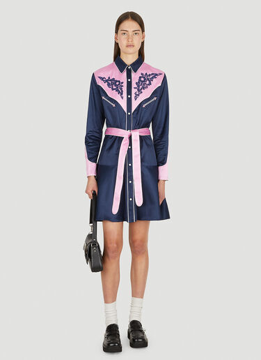 Kenzo Western 花卉连衣裙 蓝色 knz0250032