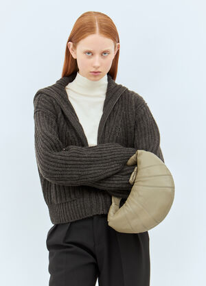 Lemaire Mini Fortune Croissant Handbag Grey lem0260003