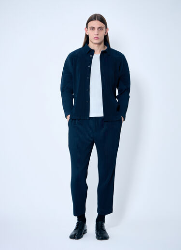 Homme Plissé Issey Miyake ストレート・プリーツパンツ ブルー hmp0159008