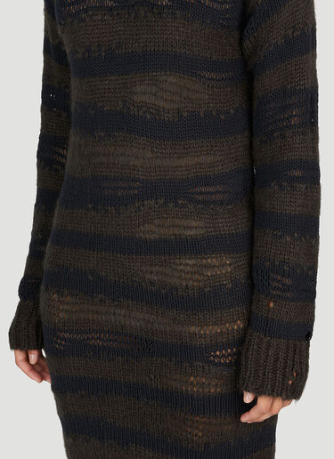 Acne Studios Ladder Knit Midi Dress Brown acn0253027