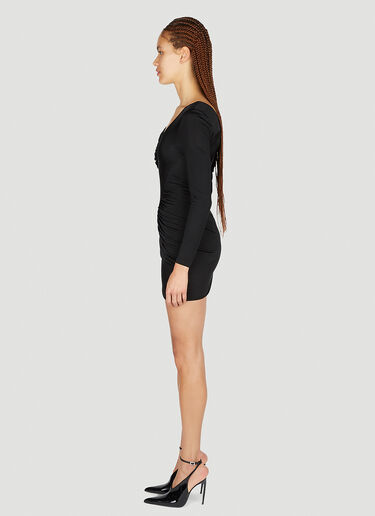 Saint Laurent Draped Mini Dress Black sla0251026