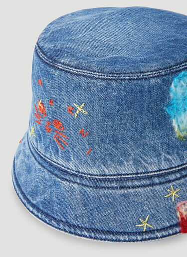 Marni Mohair-Patches Bucket Hat Blue mni0255035