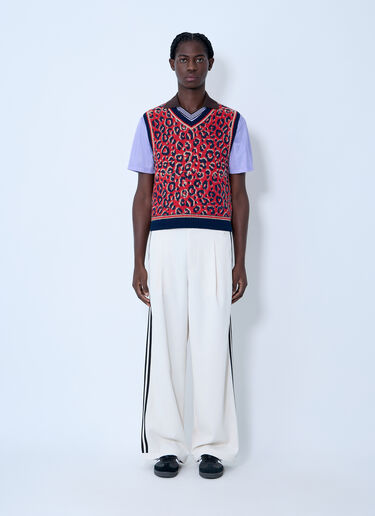 Jacquard Sweater Vest adidas by Wales Bonner Jacquard Sweater Vest Red awb0363003