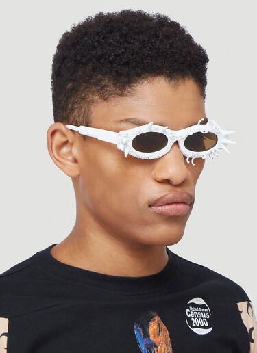 Kuboraum Spiked Oval Sunglasses White kub0339003