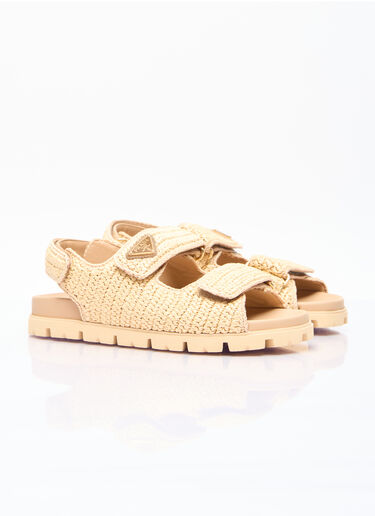 Prada Crochet Sandals Beige pra0256021