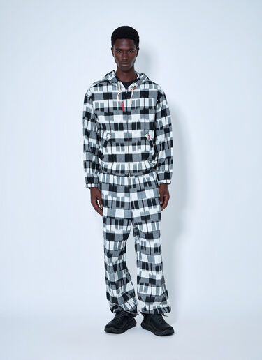LN-CC® - NOMARHYTHM TEXTILE: Ikat Check Hoody - Grey NOMARHYTHM TEXTILE Ikat Check Hoody Grey nom0164007