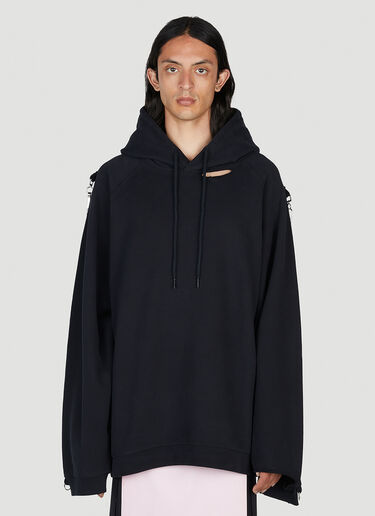 Raf Simons Distressed Hooded Sweatshirt Black raf0152011