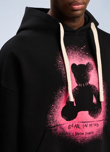 Spray Bear Loose Hooded Sweatshirt Palm Angels Spray Bear Loose Hooded Sweatshirt Black pma0162017
