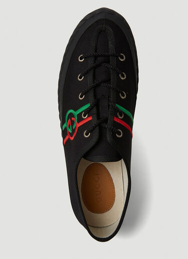 Gucci GG Embroidered Plimsoll Sneakers Black guc0150182