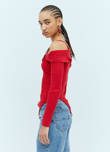 Jacquemus La Maille Colin Cardigan Red jac0254033