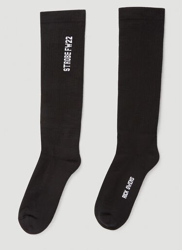 Rick Owens Logo Intarsia Socks Black ric0149028