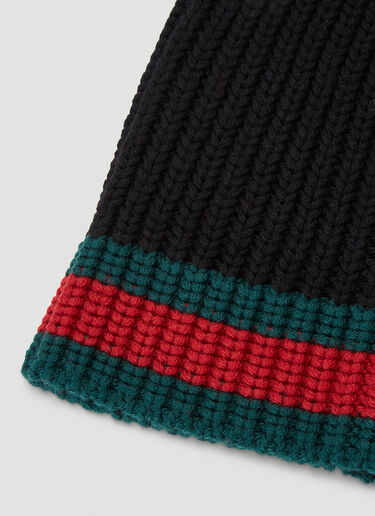 Gucci Intarsia-Knit Beanie Hat Black guc0139042