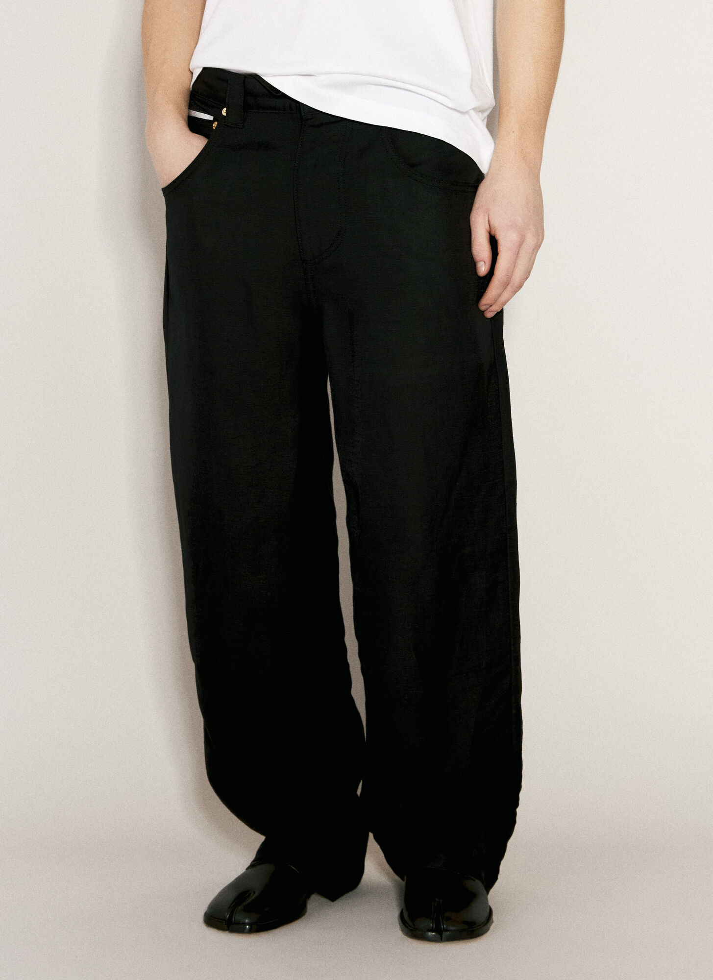 Shop Eytys Titan Linen Pants In Black