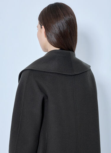 Max Mara Shawl Collar Belted Coat Dark Green max0265227