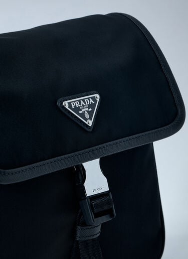 Prada Re-Nylon and Saffiano Leather Shoulder Bag Black pra0164012