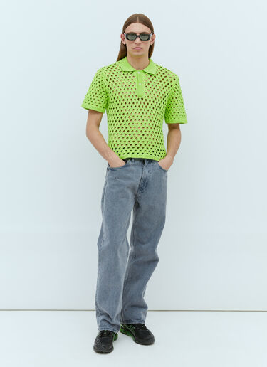 Stüssy オープンニットポロシャツ  グリーン sts0152056