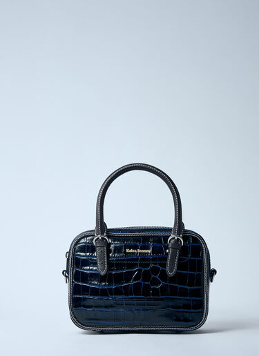 adidas by Wales Bonner Small Croc-Embossed Leather Handbag Black awb0359009
