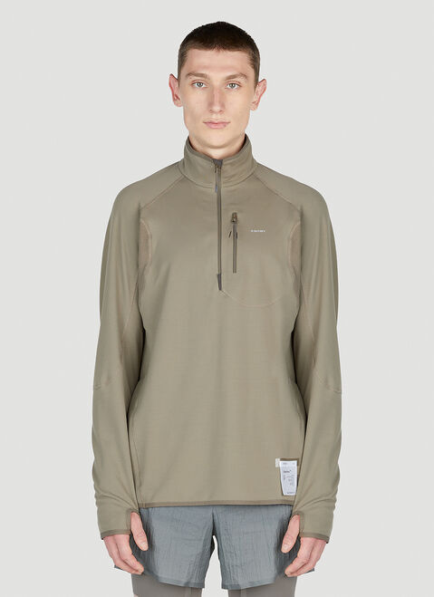 Satisfy Ghostfleece Half Zip Sweatshirt Brown sat0151026
