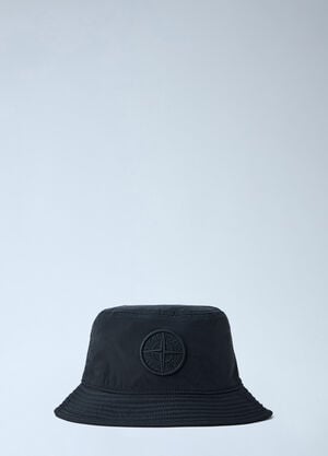 Stone Island Embroidered Logo Bucket Hat Black sto0165088