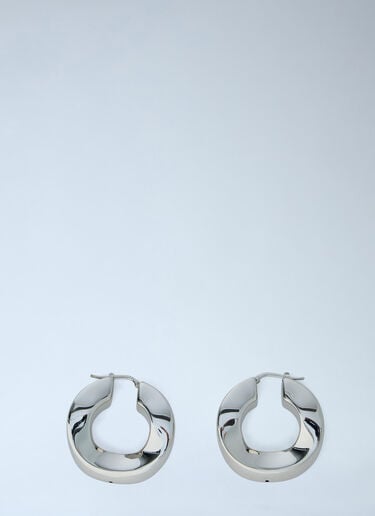 Jil Sander Sculpted Hoop Earrings Silver jil0264011