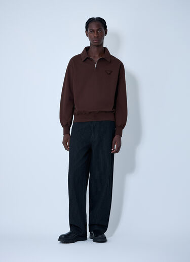 Logo Motif Sweatshirt Prada Logo Motif Sweatshirt Brown pra0162002