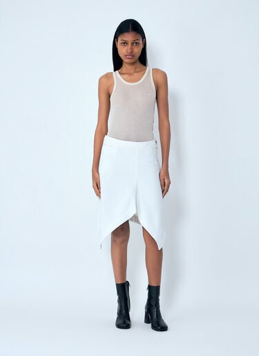 Lemaire Asymmetric Denim Skirt White lem0264009