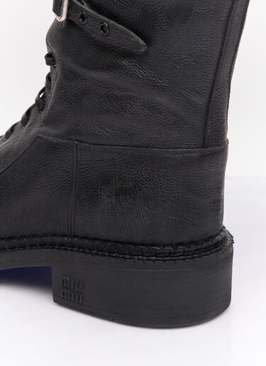 Miu Miu High Leather Boots Black miu0258041