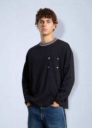 Palm Angels Palm Rib Regular Tee L/S Black pma0166275