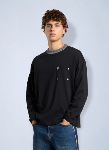 Palm Angels Palm Rib Regular Tee L/S Black pma0166275