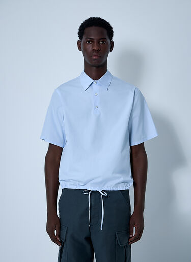 Prada Short-Sleeve Cotton Shirt Light Blue pra0161001