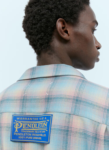 Maison Margiela Oversized Wool Check Shirt Blue mla0153009
