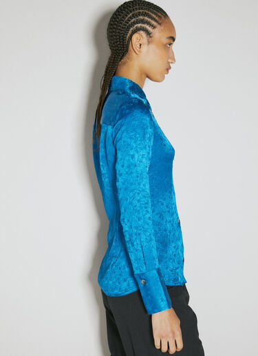 Song for the Mute Crinkle Fitted Shirt Blue sfm0254004
