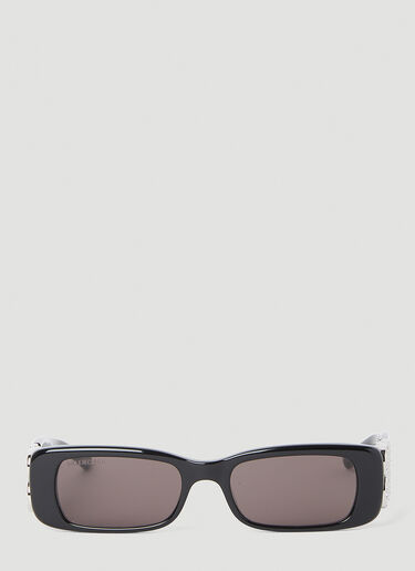 Balenciaga Dynasty Rectangle Sunglasses Black bal0352017