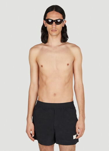 Y-3 Logo Print Swim Shorts Black yyy0152007