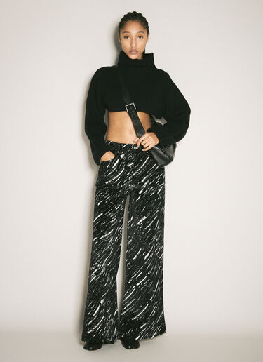 Marni Flocked Loose Jeans Black mni0258006