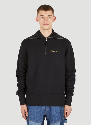 Ornament Half Zip Sweater Marine Serre Ornament Half Zip Sweater Black mrs0152008