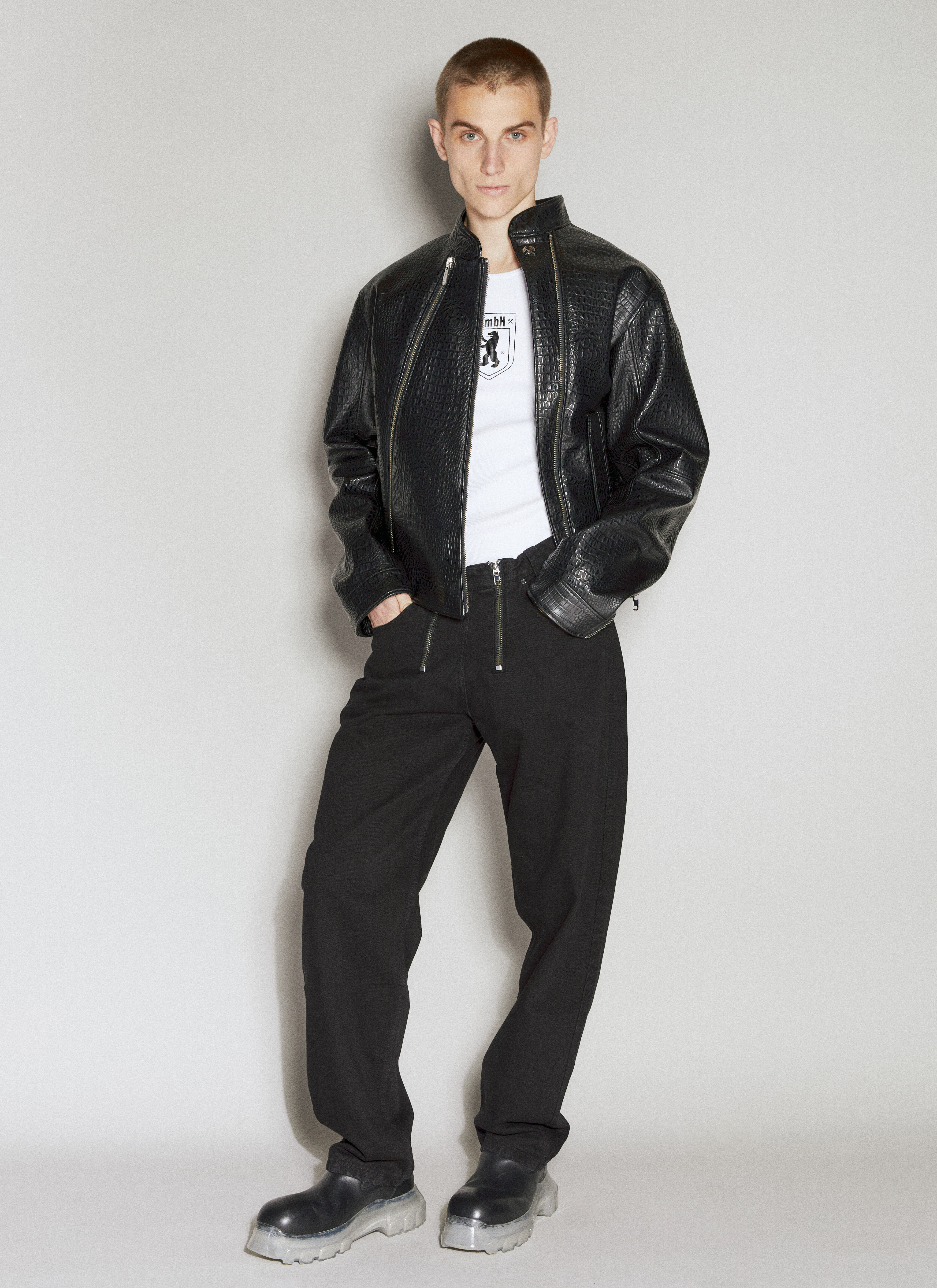 GmbH Men's' Double-Zip Biker Jacket in Black | LN-CC®