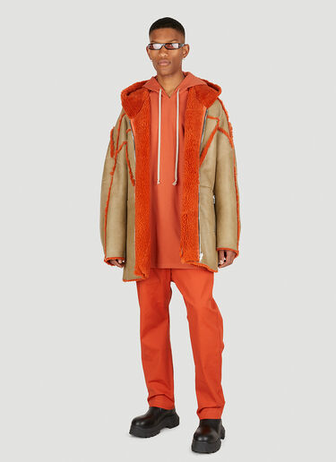 Rick Owens ロングライン フード付きスウェットシャツ オレンジ ric0149018